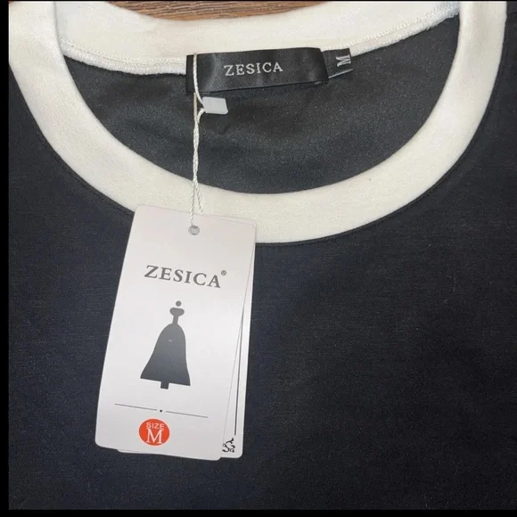 ZESICA Sweatshirts Long Sleeve Crewneck Contrast Color Oversized Pullover Tops - Picture 9 of 11